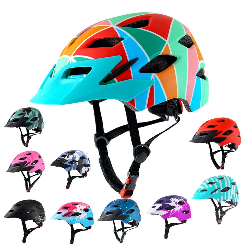 Bavilk Kids Bike Helmet,Bavilk Kids Boys Girls Bike Helmets with LED Light Detachable Visor Children Youth Teen Multi-Sport for Skating Cycling Scooter Skateboard Adjustable & Lightweight 19.7"-22.4" - Image 1